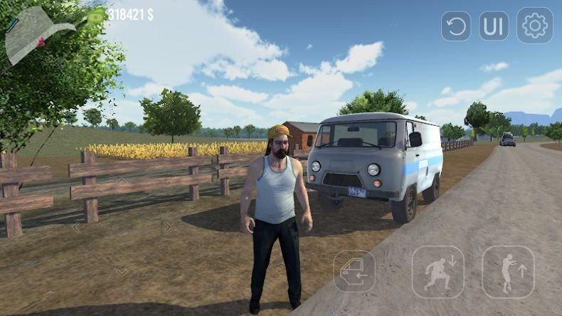 alt: Hình ảnh gameplay Nextgen: Truck Simulator, người chơi đang lái xe trên đường cao tốc.