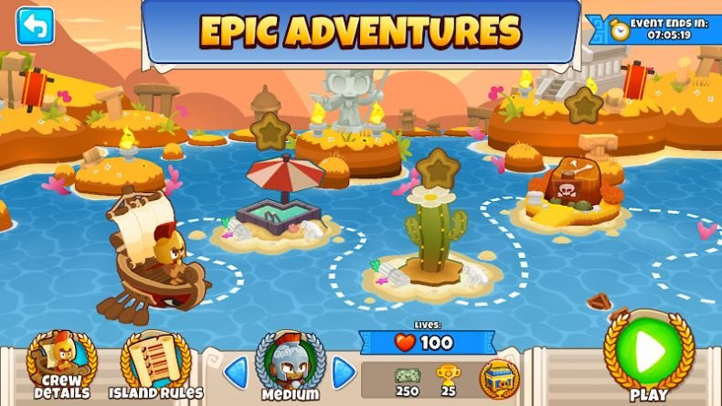 alt text: Giao diện nâng cấp tháp trong game Bloons TD 6, cho phép người chơi tùy chỉnh và tăng cường sức mạnh cho tháp phòng thủ của mình.