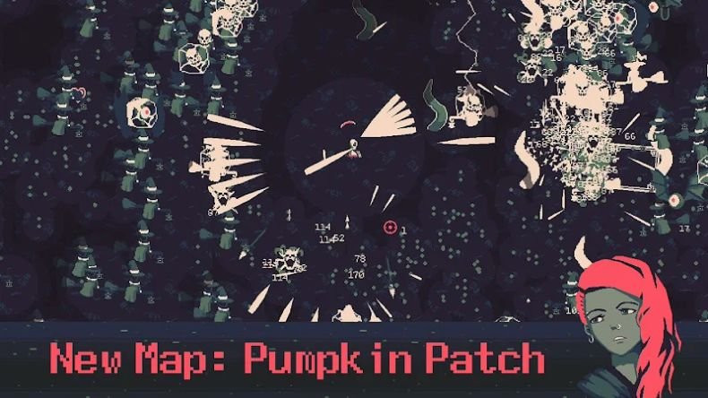 alt text: Hình ảnh gameplay của 20 Minutes Till Dawn, cho thấy nhân vật chính đang chiến đấu với bầy quái vật trong môi trường tối tăm.