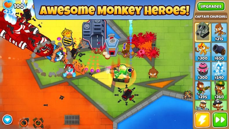 alt text: Hình ảnh một anh hùng trong game Bloons TD 6, sẵn sàng hỗ trợ người chơi trong việc phòng thủ chống lại khỉ bong bóng.